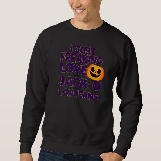 Ik hou gewoonweg van Jack O Lanterns Halloween Trui (Voorkant)