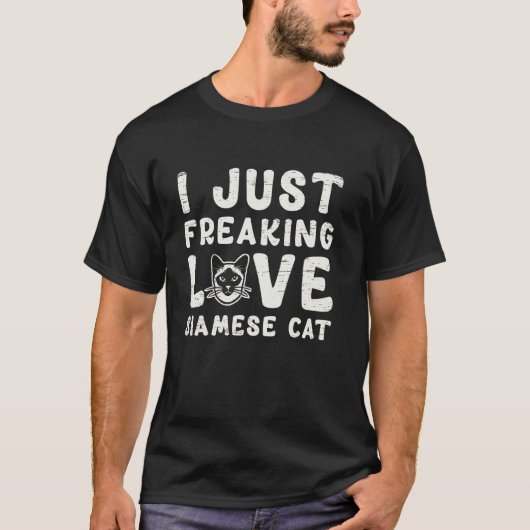 Ik hou gewoonweg van Siamese kat T-shirt (Voorkant)