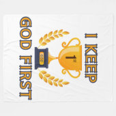 Ik hou God eerst op geloof gebaseerd Fleece Deken (Voorkant (Horizontaal))