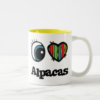 Ik hou (Hart) van Alpaca's Tweekleurige Koffiemok