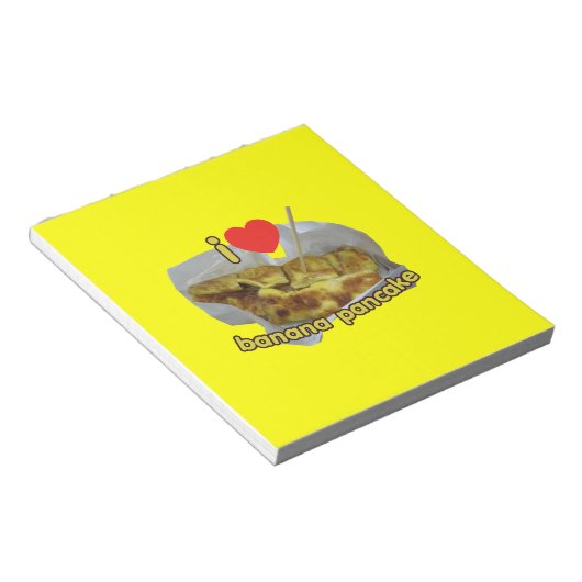 Ik hou (Hart) van Banaan Pannenkoek ... Thaise Str Notitieblok (Schuin)