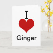 Ik hou (hart) van gember kaart (Gele Bloem)