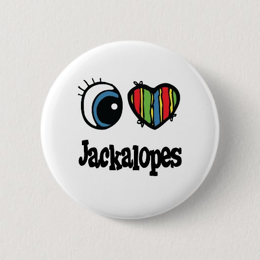 Ik hou (Hart) van Jackalopes Ronde Button 5,7 Cm (Voorkant)