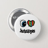 Ik hou (Hart) van Jackalopes Ronde Button 5,7 Cm (Voorkant /achterkant)
