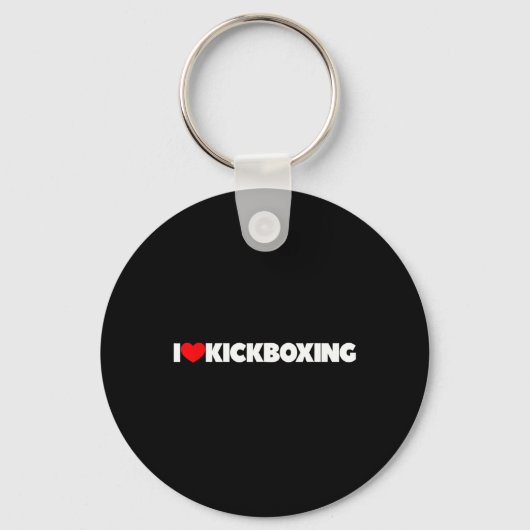 Ik hou (hart) van kickboksen sleutelhanger (Voorkant)