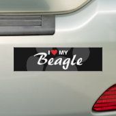 Ik hou (Hart) van mijn Beagle-ras Bumpersticker (Op auto)