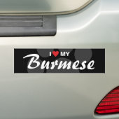 Ik hou (Hart) van mijn Burmese Bumpersticker (Op auto)