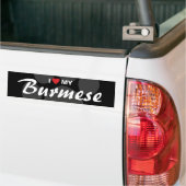 Ik hou (Hart) van mijn Burmese Bumpersticker (Op Truck)