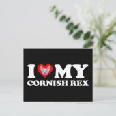 Ik hou (Hart) van mijn Cornish Rex Briefkaart (Staand voorkant)
