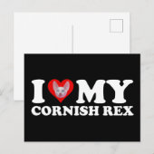 Ik hou (Hart) van mijn Cornish Rex Briefkaart (Voorkant / Achterkant)