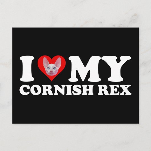 Ik hou (Hart) van mijn Cornish Rex Briefkaart (Voorkant)