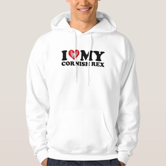 Ik hou (Hart) van mijn Cornish Rex Hoodie (Voorkant)