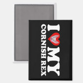 Ik hou (Hart) van mijn Cornish Rex Magneet (Voorkant / Achterkant)