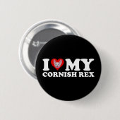 Ik hou (Hart) van mijn Cornish Rex Ronde Button 5,7 Cm (Voorkant /achterkant)
