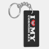 Ik hou (Hart) van mijn Cornish Rex Sleutelhanger (Voorkant Links)