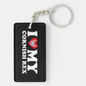 Ik hou (Hart) van mijn Cornish Rex Sleutelhanger (achterkant)