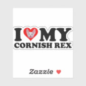 Ik hou (Hart) van mijn Cornish Rex Sticker (Vel)