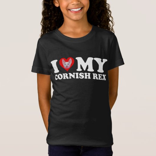 Ik hou (Hart) van mijn Cornish Rex T-shirt (Voorkant)