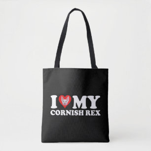 Ik hou (Hart) van mijn Cornish Rex Tote Bag