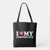 Ik hou (Hart) van mijn Cornish Rex Tote Bag (Achterkant)