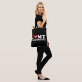 Ik hou (Hart) van mijn Cornish Rex Tote Bag (Op model)
