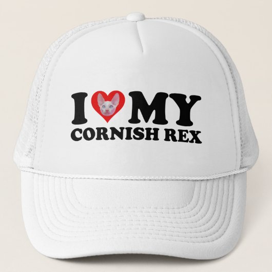 Ik hou (Hart) van mijn Cornish Rex Trucker Pet (Voorkant)