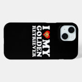 Ik hou (Hart) van mijn Golden Retriever Case-Mate iPhone Case (Achterkant (horizontaal))
