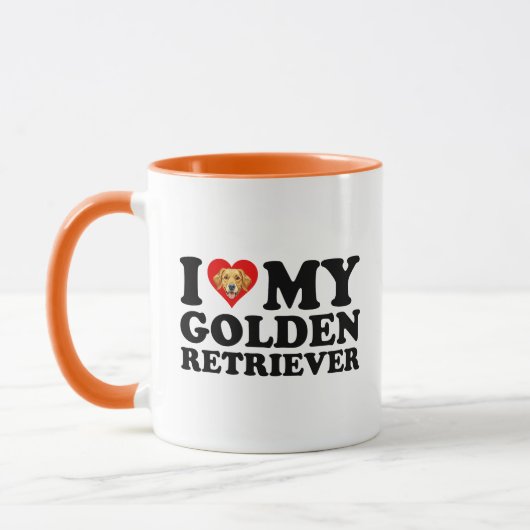 Ik hou (Hart) van mijn Golden Retriever Mok (Links)