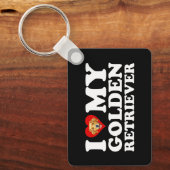 Ik hou (Hart) van mijn Golden Retriever Sleutelhanger (Voorkant)