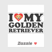 Ik hou (Hart) van mijn Golden Retriever Sticker (Vel)