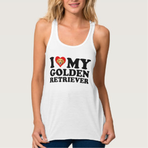 Ik hou (Hart) van mijn Golden Retriever Tanktop