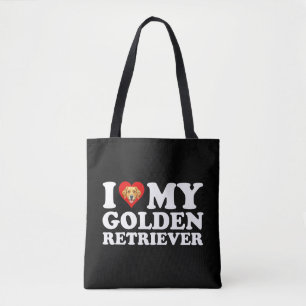 Ik hou (Hart) van mijn Golden Retriever Tote Bag