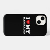Ik hou (Hart) van mijn hamradio iPhone Hoesje (Achterkant horizontaal)