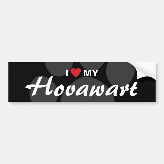 Ik hou (Hart) van mijn Hovawart Bumpersticker (Voorkant)