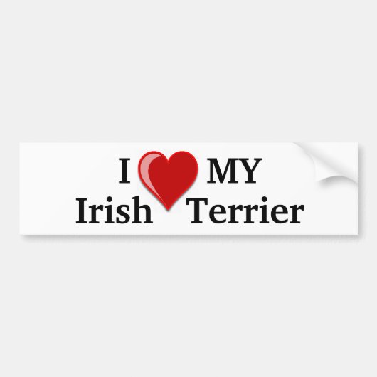 Ik hou (Hart) van mijn Ierse Terrier-hond Bumpersticker (Voorkant)