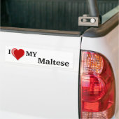 Ik hou (Hart) van mijn Maltese hond Bumpersticker (Op Truck)