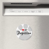 Ik hou (hart) van mijn papillon-papierprint magneet (Insitu (Vaatwasser))