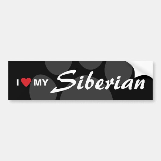 Ik hou (Hart) van mijn Siberische Bumpersticker (Voorkant)