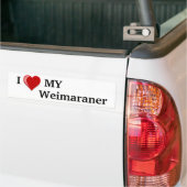 Ik hou (Hart) van mijn Weimaraner hond Bumpersticker (Op Truck)