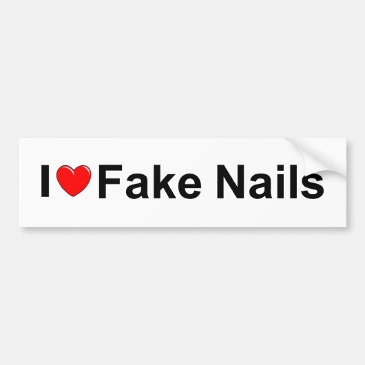 Ik hou (Hart) van nep nagels Bumpersticker (Voorkant)