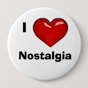 IK HOU (HART) VAN NOSTALGIE bewerkbaar Ronde Button 4,0 Cm
