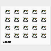 Ik hou (Hart) van Rand Ronde Sticker (Vel)