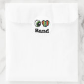 Ik hou (Hart) van Rand Ronde Sticker (Tas)