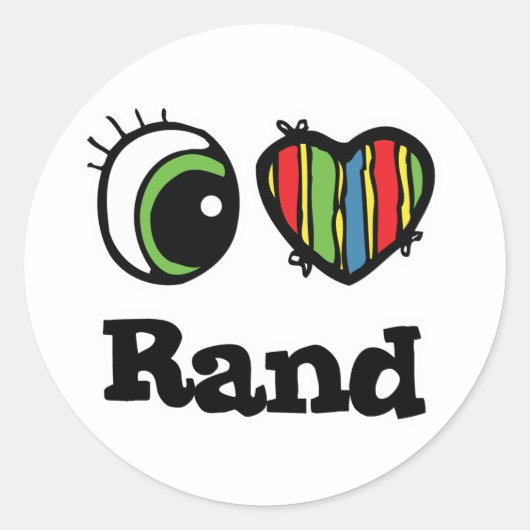 Ik hou (Hart) van Rand Ronde Sticker (Voorkant)