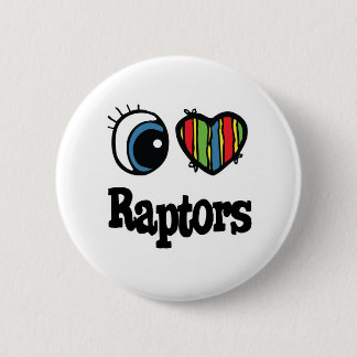 Ik hou (Hart) van Raptors Ronde Button 5,7 Cm