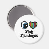 Ik hou (Hart) van Roze Flamingo's Magneet (Voorkant / Achterkant)