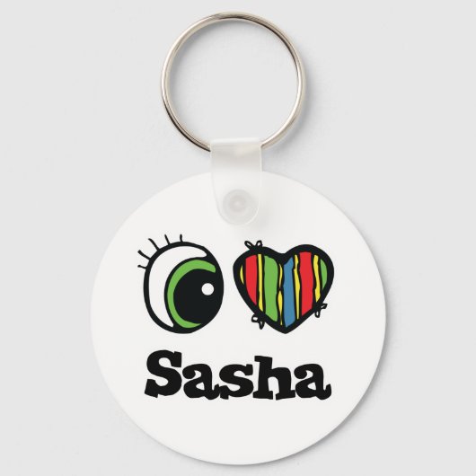 Ik hou (Hart) van Sasha Sleutelhanger (Voorkant)
