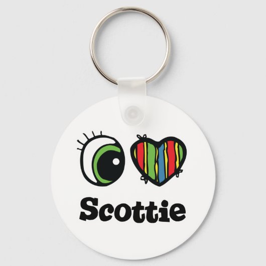 Ik hou (Hart) van Scottie Sleutelhanger (Voorkant)