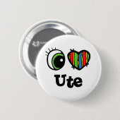 Ik hou (Hart) van Ute Ronde Button 5,7 Cm (Voorkant /achterkant)