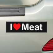Ik hou (Hart) van Vlees Bumpersticker (Op auto)